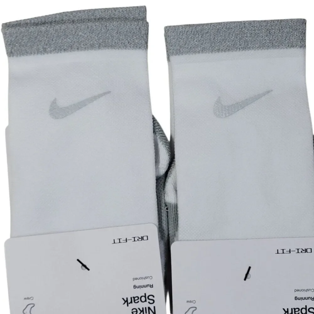 Nike Spark Cushioned‎ Running Crew Socks Women 7.5-9 Men 6-7.5 Reflective 2 Pair - Picture 4 of 7